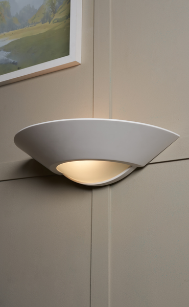 Telde Plaster Wall Uplighter with Glass White - Image 2