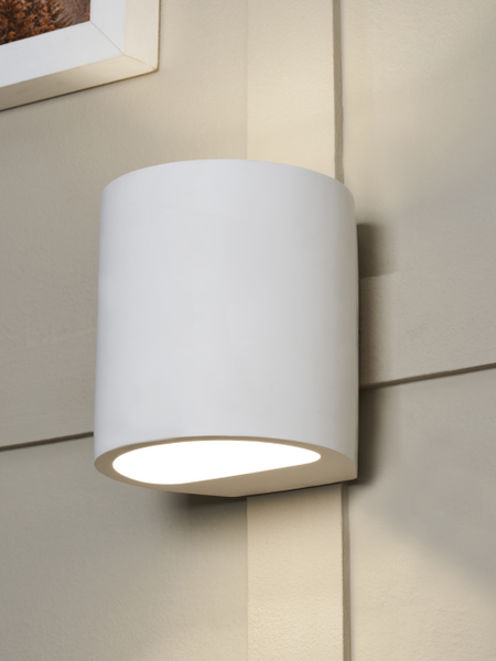 Osuna Round Up&Down Plaster Wall Light White - Image 2