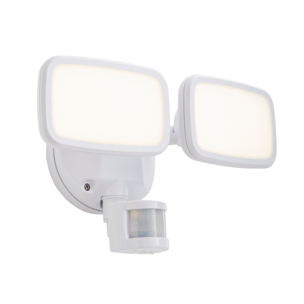 Lynn Twin 20 Watt LED Outdoor Flood Light with PIR Sensor - White - Image 2