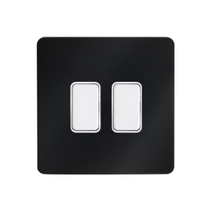 Kinetic Plated 2 Gang Grid Switch Black Chrome -Order Back Plate & Switch Separately