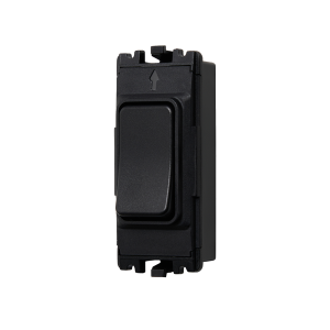 1 Gang Slim Grid Kinetic Switch On/Off Module Black