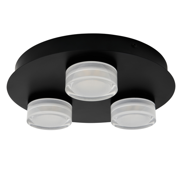 Amalfi LED Bathroom Ceiling Spotlight Plate, Matt Black - Image 2