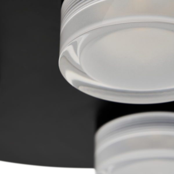 Amalfi LED Bathroom Ceiling Spotlight Plate, Matt Black - Image 3