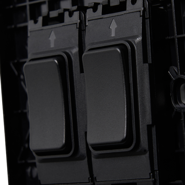 Slimline Kinetic Switch- 2 Gang, Black body, black switches. -Non- Dimmable - Image 2