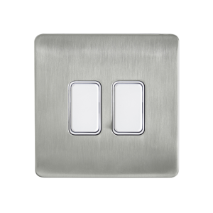 Kinetic Plated 2 Gang Grid Switch Satin Nickel -Order Back Plate & Switch Separately