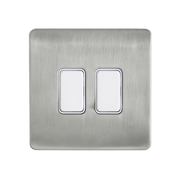 Kinetic Plated 2 Gang Grid Switch Satin Nickel -Order Back Plate & Switch Separately