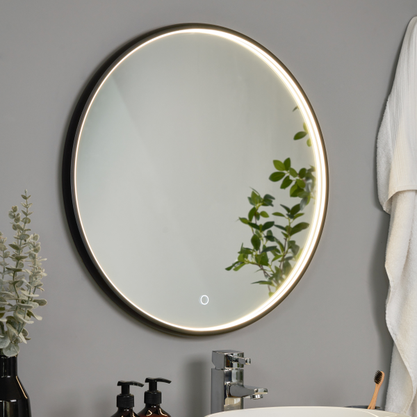 Roc LED Framed Mirror with Demist Black - Image 3