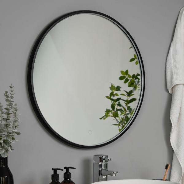 Roc LED Framed Mirror with Demist Black - Image 5