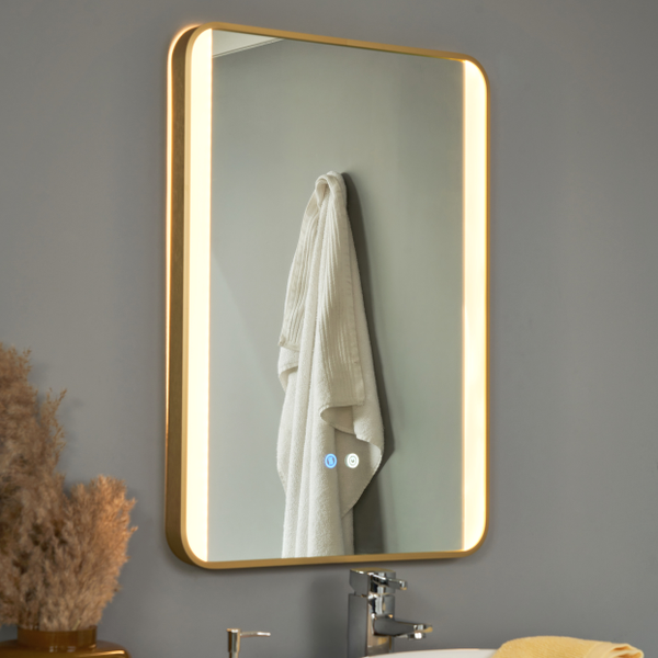 Lori CCT LED Bathroom Mirror with Motion Sensor and Demist - Satin Brass - Image 3