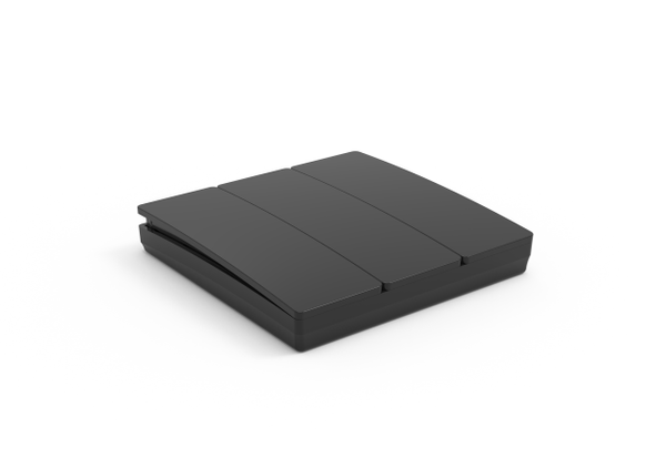 3 Gang Kinetic Push Switch Matt Black IP65 - Image 2