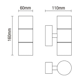 Leto 2 Light Up and Down Outdoor Wall Light - Copper - Image 2