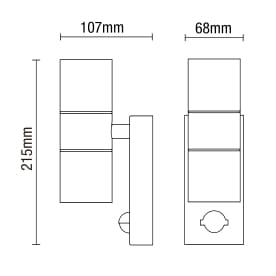 Leto Outdoor Wall Light with PIR Sensor, Black - Image 4