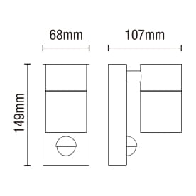 Leto Outdoor Up or Down Wall Light with PIR Sensor, Black - Image 4