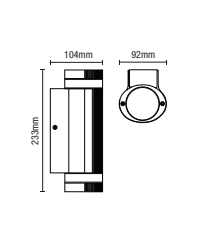 Helix 2 Light Up and Down Outdoor Cylinder Wall Light with Photocell - Black - Image 6
