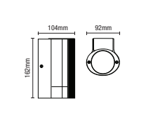 Helix Outdoor Cylinder Wall Light with Photocell, Black - Image 3