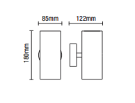 Melo Outdoor 2 Light LED Wall Light - Black - Image 5