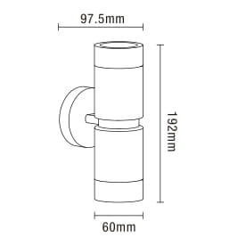 Yuki Outdoor Up and Down Wall Light, Stainless Steel - Image 2