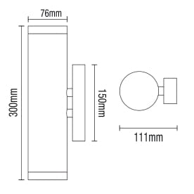 Brean 2 Light Outdoor Up & Down Wall Light - Stainless Steel - Image 9