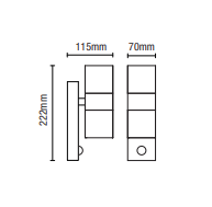 Muto Outdoor Up and Down Wall Light with PIR Sensor, Anthracite - Image 4