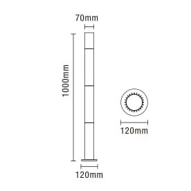 Muto Adjustable Outdoor Post Light, Black - Image 3