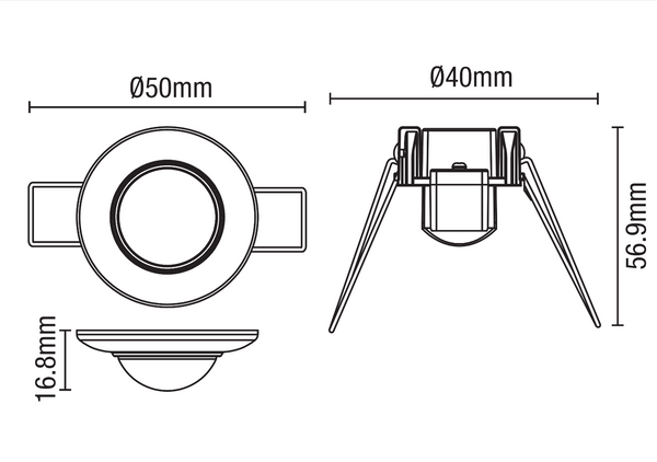 Loca 360 Degree Recess Mount PIR Sensor - White - Image 3