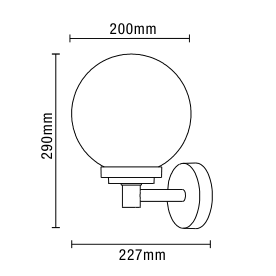 Gaki Outdoor Globe Wall Light, Black - Image 4