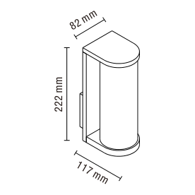 Akuma Ribbed Outdoor Wall Light, Black - Image 4