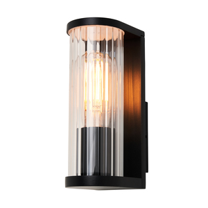 Akuma Ribbed Outdoor Wall Light, Black - Image 6