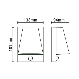 Vesoul Outdoor Wall Light with PIR Sensor, Anthracite - Image 6