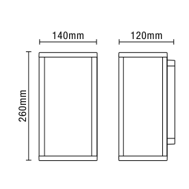 Chinon Outdoor Glass Panel Wall Light, Black - Image 4