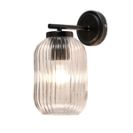 Stanton Ribbed Glass Outdoor Wall Light Black - Image 6