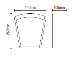 Artemis Outdoor Lantern Curved Wall Light - Black - Image 2