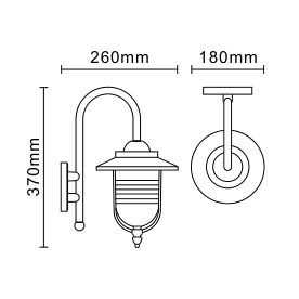 Eris Outdoor Fishermans Style Wall Light - Black - Image 4