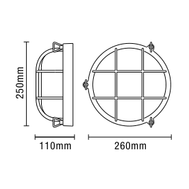 Gali Outdoor Caged Round Bulkhead Wall Light, Gold - Image 4