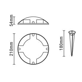 Scout Single 4 Way Outdoor LED Surface Mount Drive Over Ground Light - Black - Image 6