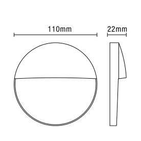 Onza Outdoor LED 11cm Round Wall Light, Black - Image 2