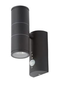 Islay Up and Down Outdoor Wall Light with PIR Sensor, Black - Image 7