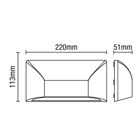 Poole Outdoor LED Rectangular Down Wall Light - Black - Image 4
