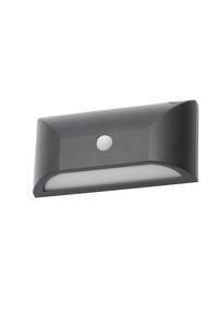 Poole Outdoor LED Rectangular Wall Light with PIR Sensor, Black - Image 7