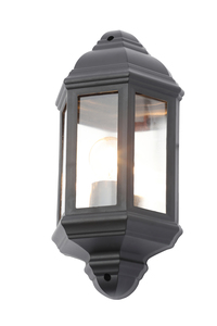 Athena 1 Light Outdoor 3 Sided Lantern Wall Light - Black - Image 6