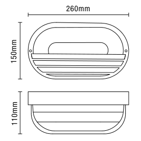 Puck Oval Outdoor Bulkhead Eyelid Wall Light, Black - Image 2