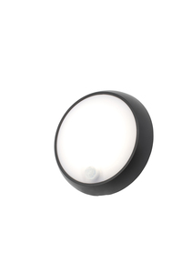 Cano 8 Watt LED Outdoor Round Bulkhead with PIR Sensor, Black - Image 7