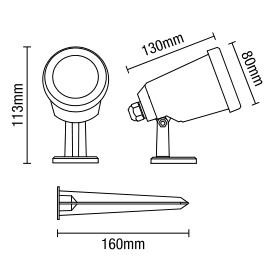 Wells Outdoor Adjustable Spike Light, Black - Image 5