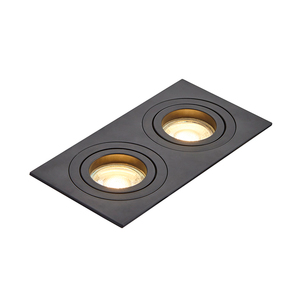 Pasto Double Aluminium Square Adjustable Downlight GU10 Matt Black - Image 6