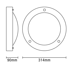 Delphi Flush 18 Watt Large LED Flush Bathroom Ceiling Light - Satin Nickel - Image 4