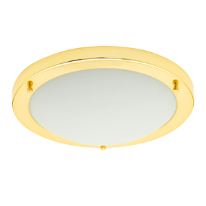 Delphi Large Flush Bathroom Ceiling Light - Brass - Image 7