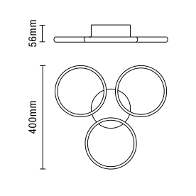 Chios LED Rings Bathroom Flush Ceiling Light, Chrome - Image 4