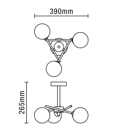 Lindos Bathroom Cross Arm Semi Flush Ceiling Light, Satin Brass - Image 4