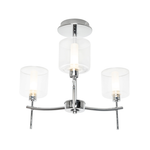 Montreal Classic Chrome Flush 3 Light Bathroom - Image 6