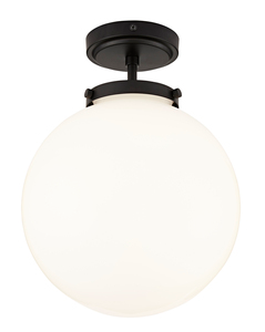 Porto Bathroom Globe Ceiling Light, Matt Black - Image 6